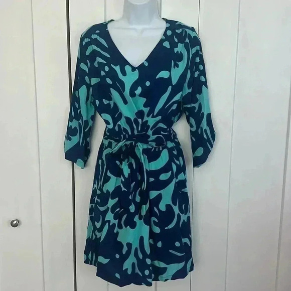 NWT Escapada Living Madeline Dress Aqua Aegean Blue Oasis - Picture 1 of 5